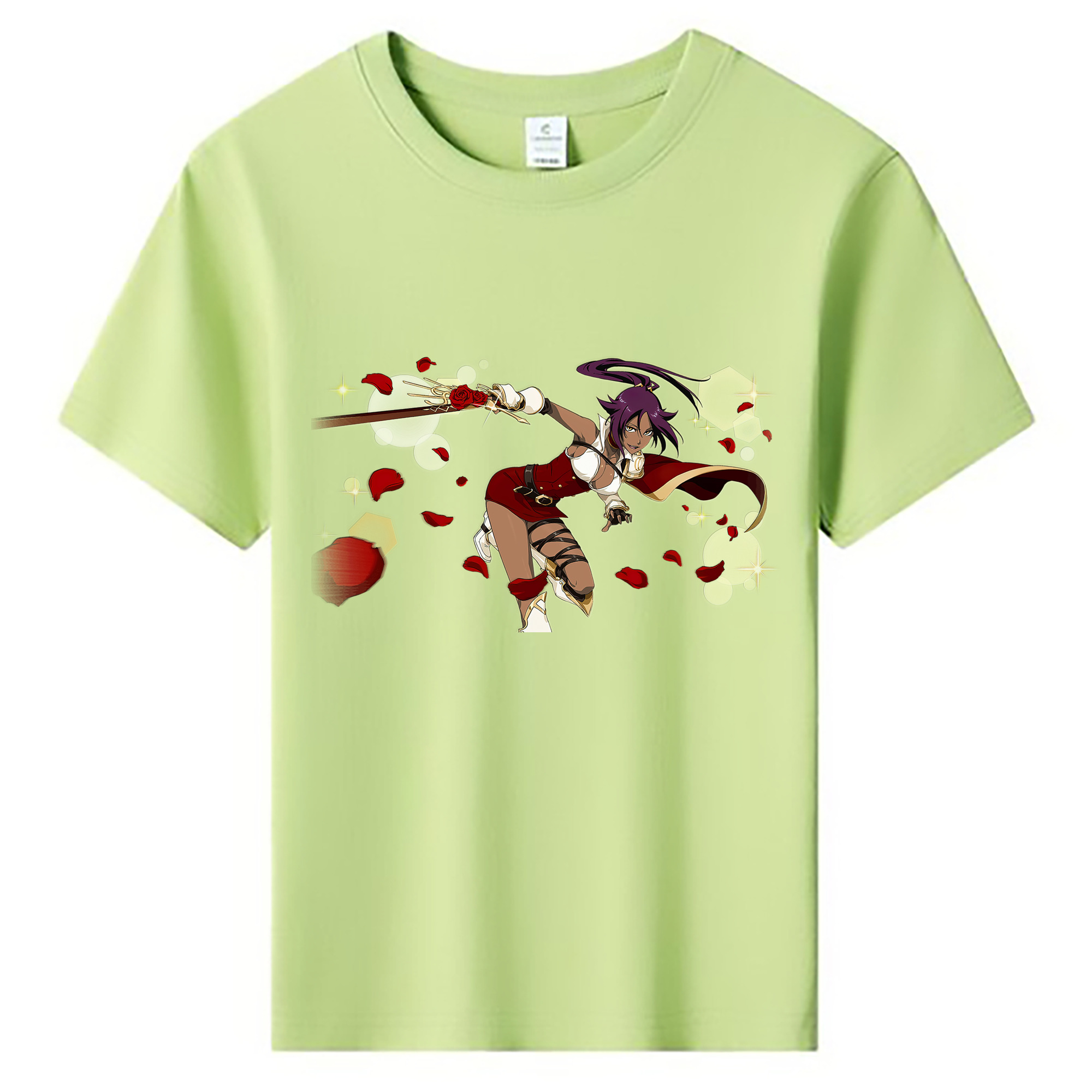 （画像用） ブリーチ 四楓院 夜一（しほういん よるいち） BLEACH Shihouin Yoruichi 綿100％キッズTシャツ（フロントプリント）
